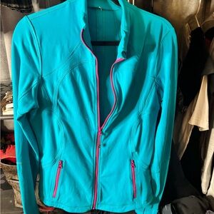 Women's Teal Jacket with Pink Accents
